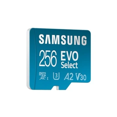 Image de Samsung Carte mémoire microSDXC, Evo Select MB ME256SA/EU, 256 Go, Vitesse de Lecture 160 Mo/s¹, fournie avec Adaptateur SD