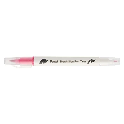 Image de Pentel Arts Brush Sign Pen Twin SESW30C Lot de 10 feutres pinceau bi pointe, Pointe large et fine, Acquarellable, Carmin