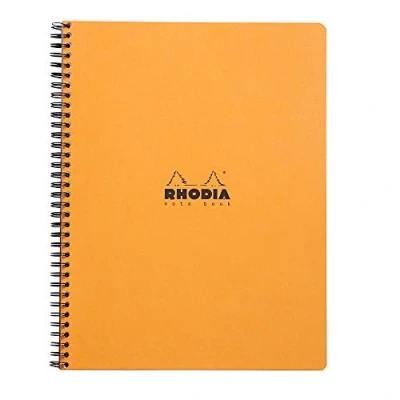 Image de RHODIA 19300C Cahier à Spirale (Reliure Intégrale) Notebook Noir ou Orange A4+ 22,5 x 29,7 cm Petits Carreaux 160 p Détachables Papier 80 g/m² Couverture Souple et Résistante
