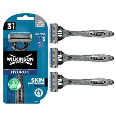 Image de Wilkinson Sword Hydro 5 Rasoirs jetables masculins Pack de 3