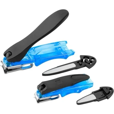 Image de ZWILLING Set de coupe ongles (2 pièces avec lame légèrement courbée et lime à intégrée, extra tranchante en 80 mm 100 mm), Bleu