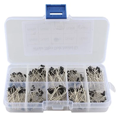Image de HALJIA 200 pcs 10 Value diode assortis kit (1 N4001 1 N4002 N4003 N4004 N4005 N4006 N4007 N5817 N5818 N5819)