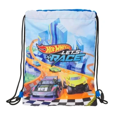 Image de safta HOT WHEELS LET&#039;S RACE Sac à dos plat junior, idéal pour enfants de différents âges, confortable et polyvalent, qualité résistance, 26 x 34 cm, Bleu/noir, M, Décontracté