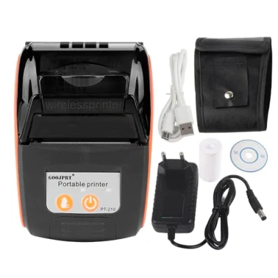 Image de FastUU imprimante de reçus Thermiques USB, Portable sans Fil Bluetooth, Mini factures personnelles 58 mm Compatible avec iOS/Android/Windows(Orange, BS)