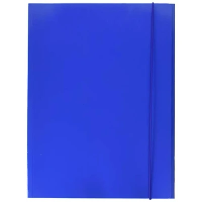 Image de Esselte chemise à 3 rabats, capacité 150 feuilles, format 25 x 35, fermeture avec élastique rond, presspan, Lot de 5, Bleu, Linear, 390341050