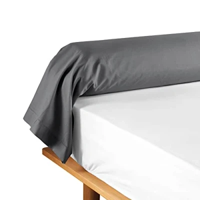 Image de douceur d&#039;intérieur, Taie de Traversin (85 x 185 cm) Lina Anthracite, 100% Coton