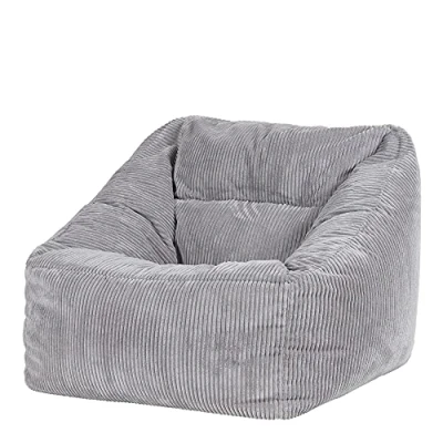 Image de Icon Pouf Fauteuil en Velours Côtelé Morgan, XXL Geant pour Salon, Poire Adultes