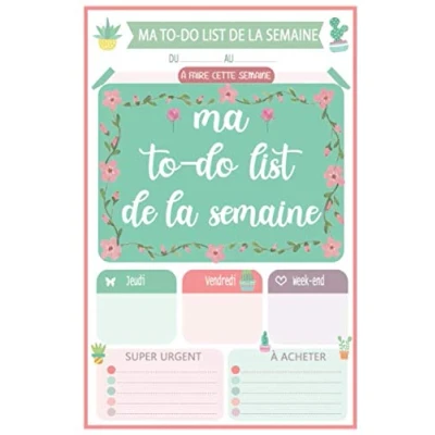 Image de Ma to do list de la semaine 2020: planning des tâches et notes quotidiennes