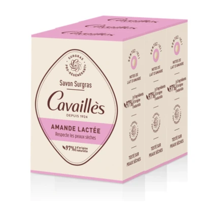 Image de Cavaillès Savon Surgras Amande Lactée 3 x 200g