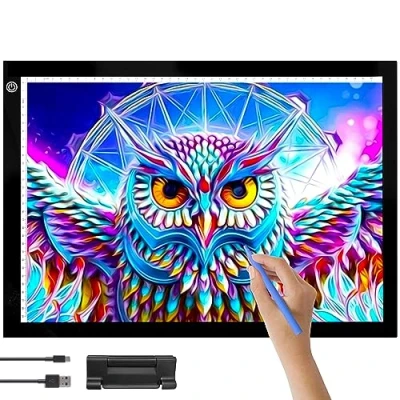 Image de Crafts&amp;Co® Tablette Lumineuse A3 Lightpad Dimmable Accessoires Diamond Painting Planche à Dessin LED avec USB 470x345 mm Table Lumineuse, de Pad