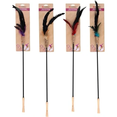Image de Flamingo Jouet pour Chat Canne à pêche Marit 61 186cm avec matatabi, Clochette de et Plumes Extensible Interchangeable Pas Choix Possible