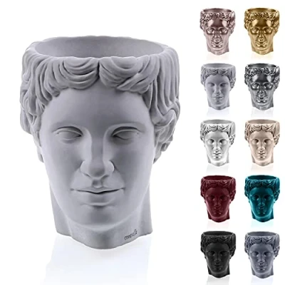 Image de CONCRETTE Pot de Fleurs en béton Hermes Ø 12 cm No Color ciment Fabriqué à la Main dans l&#039;UE