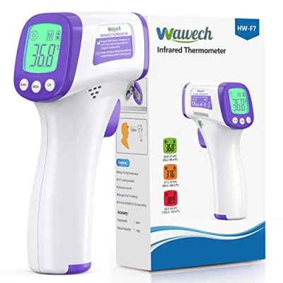 Image de Wawech Thermomètre Frontal Adulte, Thermometre sans Contact avec Affichage LCD, Infrarouge pour Bébé Enfant Alarme de Fièvre et Fonction Mémoire