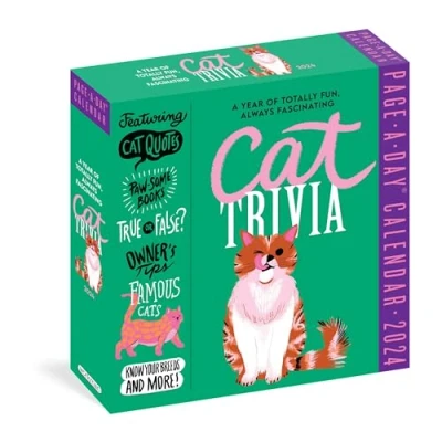 Image de Cat Trivia Page A Day Calendar 2024: Quotes, Paw some Books, True or False, Owner&#039;s Tips, Famous Cats, Know Your Breeds, and More!