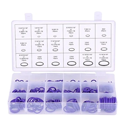 Image de Joints toriques caoutchouc O ring 270pcs Kit d&#039;Assortiment de Joint Torique d&#039;étanchéité Outil Réparation Système Climatisation Auto(Violet)