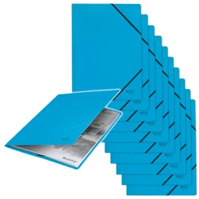 Image de Leitz Recycle Chemise A4 Cartonnée avec Fermeture Élastique, Capacité 250 Feuilles A4, Carton 100% Recyclé &amp; Recyclable, Eco Responsable Neutre en CO2, Gamme Recycle, Bleu, 39080035