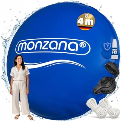 Image de Monzana® Coussin de Piscine hivernage 4m XXL Rond résistant Chlore Cordes PVC 20C Double Couture Valve 6 Oeillets Gonflable Flottant air