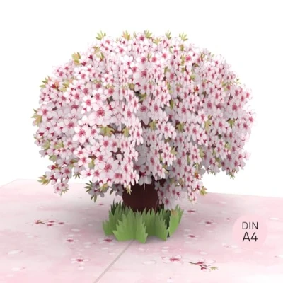 Image de papercrush® carte pop up en fleurs de cerisier XXL d&#039;anniversaire 3D avec Sakura pour femme, meilleure amie et maman, vœux faite à la main anniversaire
