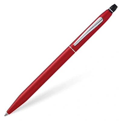 Image de Cross Click Clip on retractable ballpoint pen Moyen Noir Stylos à bille (Noir, Chrome, Rouge, pen, Moyen, Rond, Métal)
