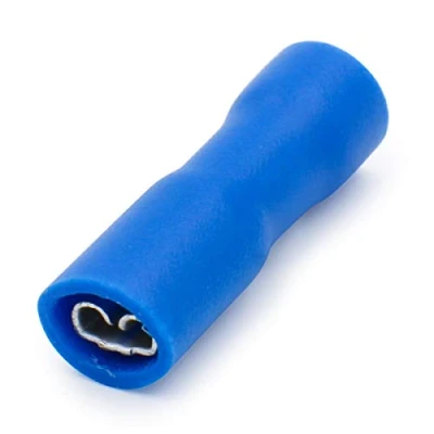Image de Heschen Lot de 100 bornes câble femelles en vinyle à déconnexion rapide entièrement isolées 2,8 x 0,5 mm pour 1,5 2,5 mm² (16 14 AWG) Bleu