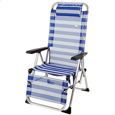 Image de AKTIVE Chaise Pliante, ALU+TEXTILENE 1 x 1, Blanc/Bleu