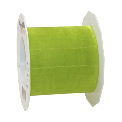 Image de C.E. Pattberg SHEER citron vert Ruban en Organza scintillant et soyeux, Rouleau de 25 m, Largeur 72 mm, Accessoire Décoration &amp; Bricolage, Décoratif pour Présents Table Fête