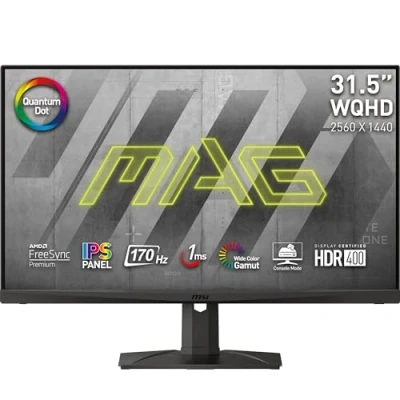 Image de MSI MAG321QR QD Écran Gaming 31.5&quot; WQHD Dalle IPS Quantum Dot 2560x1440, 170Hz/1ms, Gamme de Couleurs 140% sRGB, DisplayHDR 400, FreeSync Premium HDMI 2.0b, DP 1.2a, USB Type C
