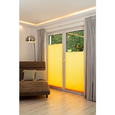 Image de Khome K Home Store plissé Klemmfix Jaune 50 x 130 cm