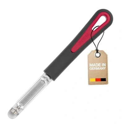 Image de Westmark 6046RT60 Eplucheur de tomates et kiwis Retro Tomfix en PP/TPE/Aluminium, Noir/Argent, 18,5 x 2,2 1,8 cm