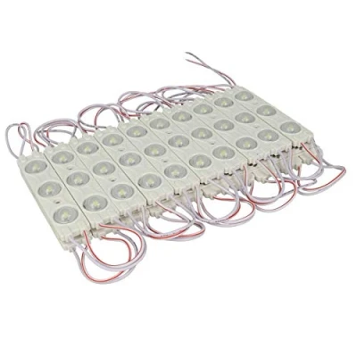 Image de LEDLUX ML0303C Bande de 20 pièces module brique LED avec 3 SMD 2835 DC 12 V IP67 loupe 160 degrés pour faire des lettres blanc CHAUD 3000K