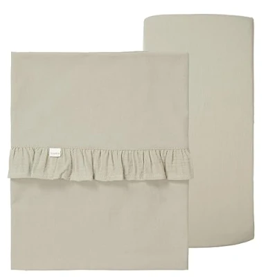 Image de Koeka Ensemble De Draps Lit Et Housses Pour Garçon Fille Faro Mousseline Coton Vert Tu