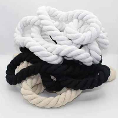 Image de 3 mètres Cordon en Coton Rond 12 mm Corde Tressée avec âme Naturel, Idéal pour DIY, Couture, Polyvalent 12mm Noir