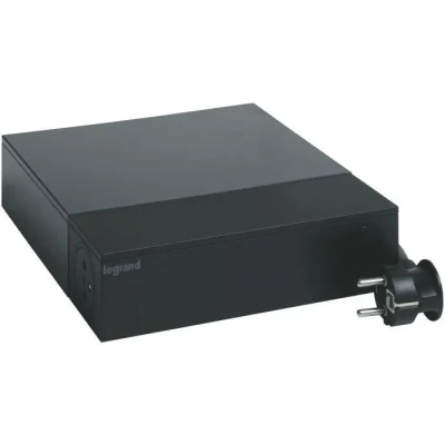Image de LEGRAND Multiprise pour Espace TV 4 Prises Avec Terre + Sans Logement Câbles Collier Auto grippant Parafoudre Interrupteur Cordon 2 m Design Award Noir