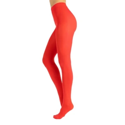 Image de CALZITALY Collants Opaque en Douce Microfibre de Couleur S, M, L, XL, XXL, 3XL, 4XL 80 DEN Fabriqué Italie (4XL, Rouge Corail)