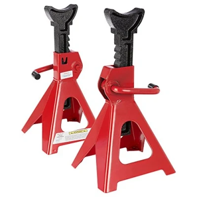 Image de Arebos Chandelles à Crémaillère 2 pièces Crics de Levage 6000 kg 4 Pieds Robustes pour Une Stabilité Optimale Rouge