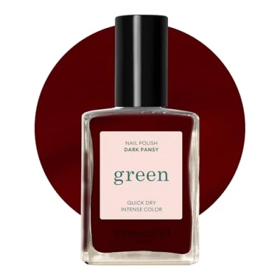 Image de MANUCURIST Green Vernis à Ongles Bordeaux Classique 9 Free Vegan et Bio Sourcé (67%) Manucure professionnelle 15ml (DARK PANSY)