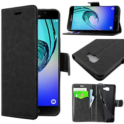 Image de ebestStar Coque Compatible avec Samsung A5 2016 Galaxy SM A510F Etui PU Cuir Housse Portefeuille Porte Cartes Support Stand, Noir [Appareil: 144.8 x 71 7.3mm, 5.2&#039;&#039;]