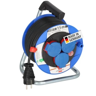Image de Brennenstuhl 15m H05RR F 3G1,5 3AC sortie(s) Noir, Bleu, Rouge multiprise Multiprises (15 m, 3 CA, IP44, Rouge, 1 pièce(s)
