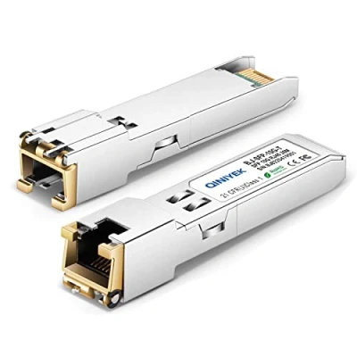Image de [Pack of 1] 1,25/2,5/5/10G SFP+ vers RJ45 Module, 10GBase T Ethernet Transiver Compatible Cisco SFP 10G S, MikroTik S+RJ10, Ubiquiti , Netgear AXM765, Fortinet(Cat 6a/7, 30m)