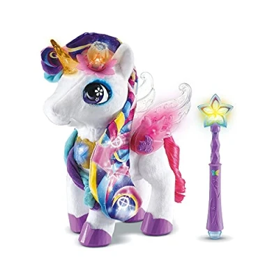 Image de VTech Styla, Ma Licorne Maquillage Magique, Peluche Interactive Dés 4 Ans Version FR