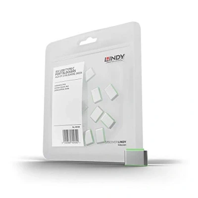 Image de Lindy Bloqueurs de Port USB Type C, Vert, 10 pièces