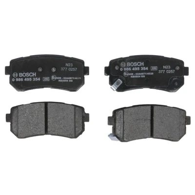 Image de BOSCH 0 986 495 354 Jeu de plaquettes frein Low Metallic avec indicateur d&#039;usure tôle anti bruit HYUNDAI: i20 I 3/5 portes