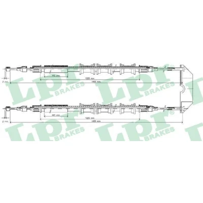 Image de LPR C0583B Câble De Frein 1455/1275+1455/1235 à tambour OPEL: Vectra B Break, Berline