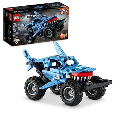 Image de LEGO Technic Monster Jam Megalodon 42134 Model Building Kit; A 2 in 1 Build for Kids Who Love Truck Toys; Will Racing This Cool Shark Vehicle; Ages 7+ (260 Pieces)
