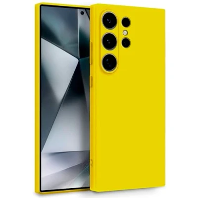 Image de MyGadget Coque pour Samsung Galaxy S24 Ultra Case Silicone Souple &amp; Soft Doublure Microfibre Cover TPU Protection Extra Fine Légère Jaune