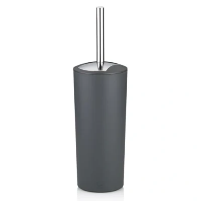 Image de Kela 22276 Marta Set Porte Brosse WC Plastique Gris 11 x 36,50 cm