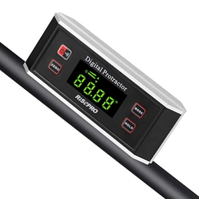 Image de inclinomètre, Risepro® Digital Rapporteur Angle Finder Niveau inclinomètre magnétique rainure en V 0 360 degrés avec rétroéclairage 82413b