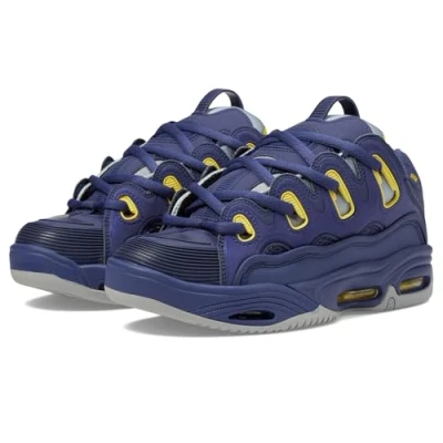 Image de Osiris Chaussures de skate D3 2001 pour homme, Bleu cadet/jaune, 42 EU