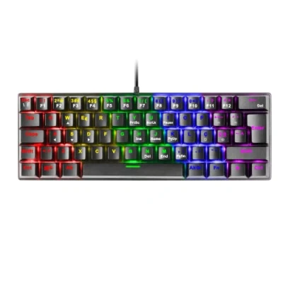 Image de Mars Gaming MK60 Noir, Clavier Mécanique FRGB, Antighosting, Switch Bleu, Langue Portugais