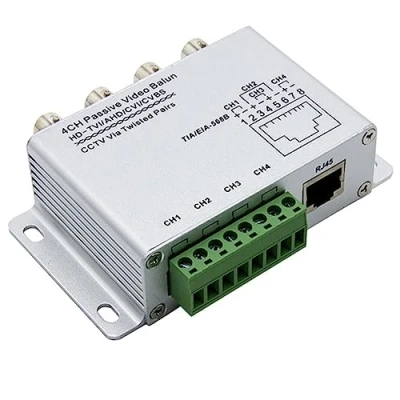 Image de Erpmlyo Balun VidéO Passif 4CH pour CaméRas TVI CVI AHD CCTV Via Paires TorsadéEs UTP éMetteur RéCepteur BNC vers RJ45